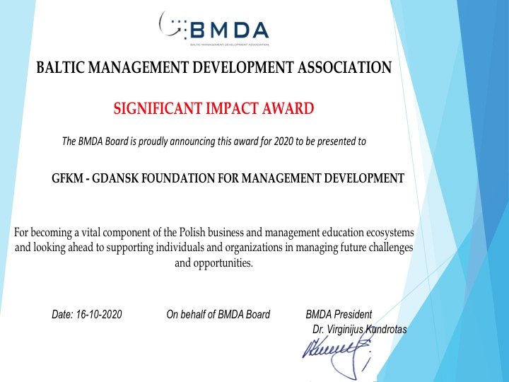 GFKM – najlepszą szkołą biznesu w międzynarodowym konkursie BMDA